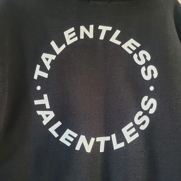 TALENTLESS WOMENS CIRCLE LOGO HOODIE - Size L - Black - Picture 6 of 8